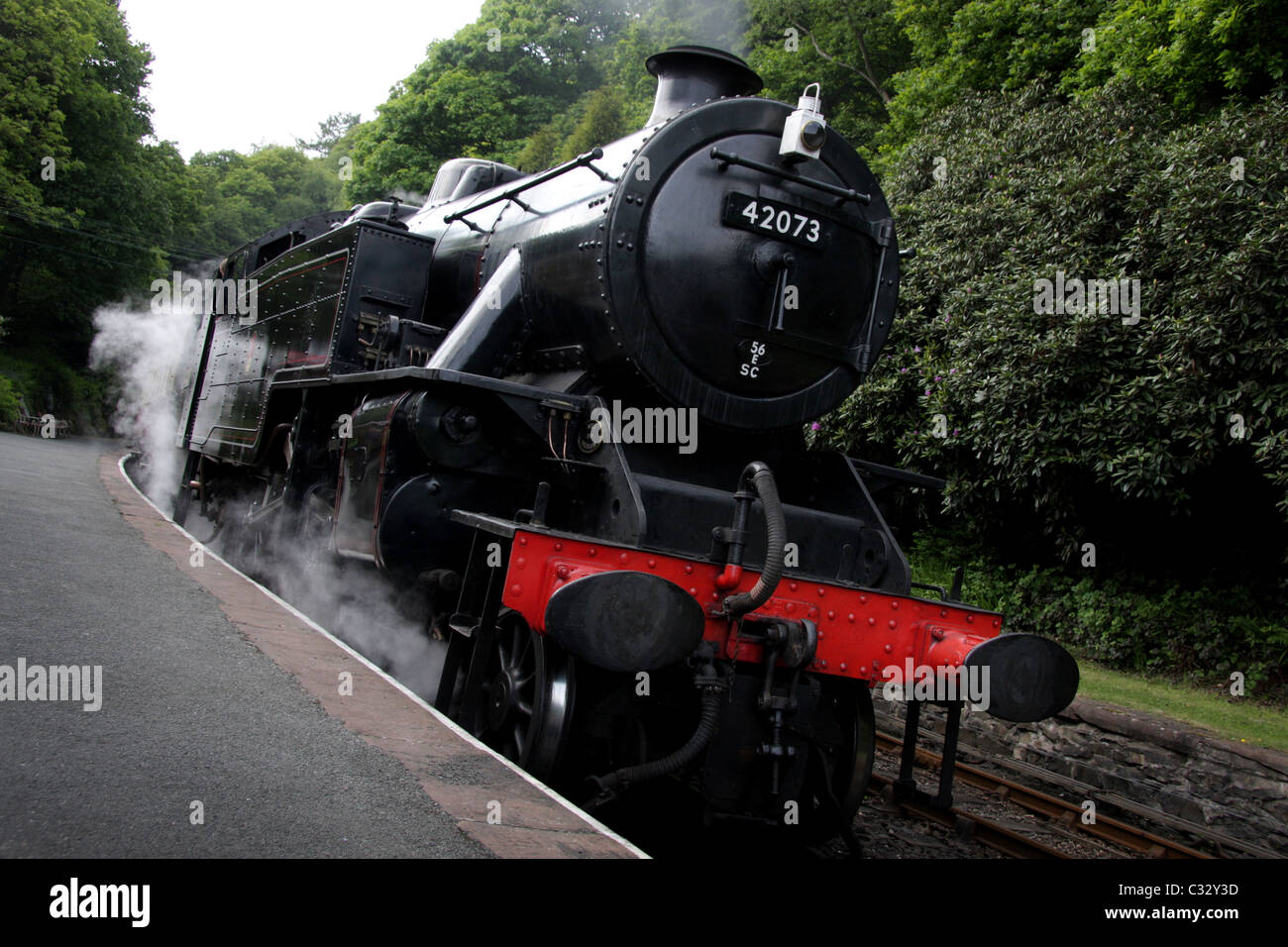 Lakeside & Haverthwaite Steam Railway, Lake District, Cumbria Stock Photo