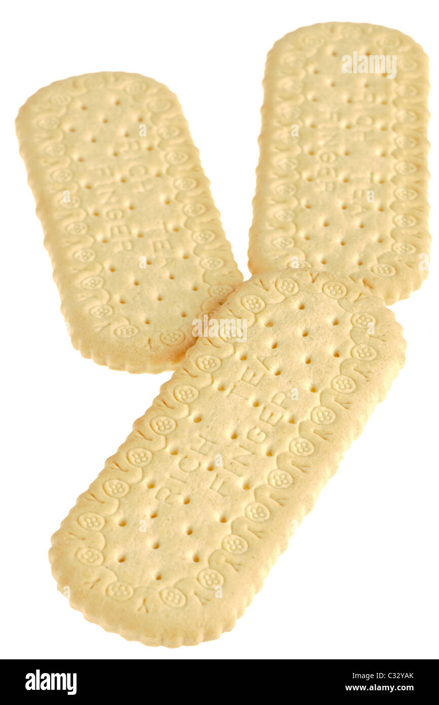 Three Rich Tea finger biscuits Stock Photo Alamy