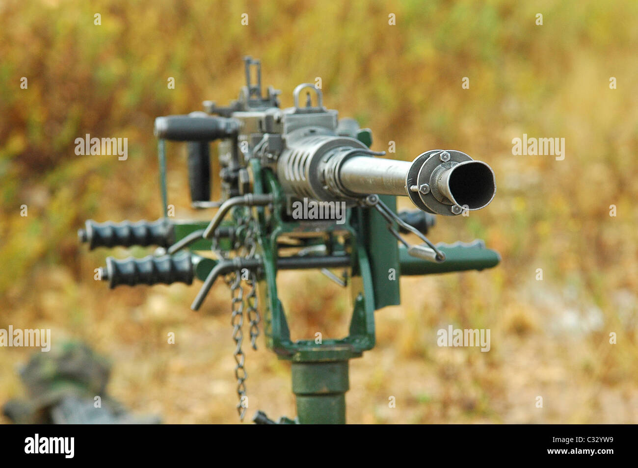 Anti-Aircraft Machine Gun Stock Photo
