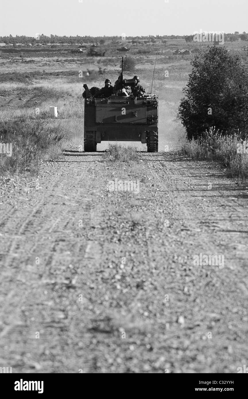 M113 Armored Personnel Carrier ( B&W photo) Stock Photo