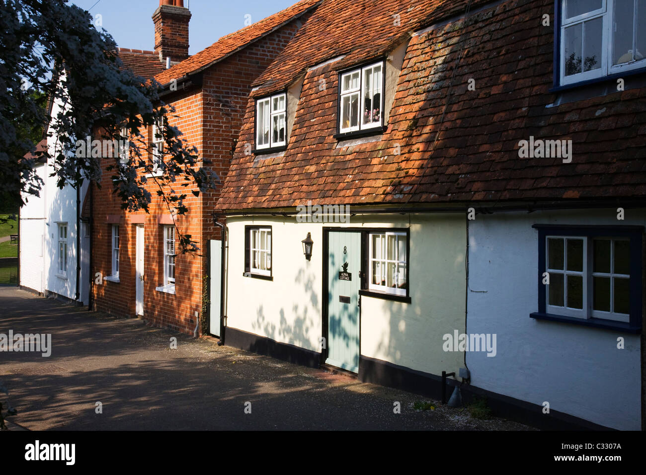 Cottages in "Star Lane", Great Dunmow, Essex, England, UK Stock Photo