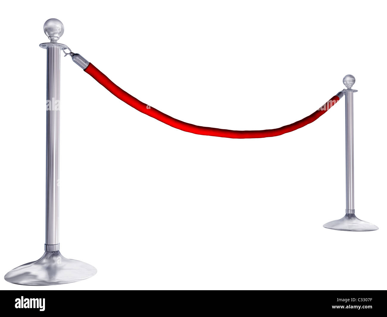 Isolated illustration of velvet rope and stands Stock Photo