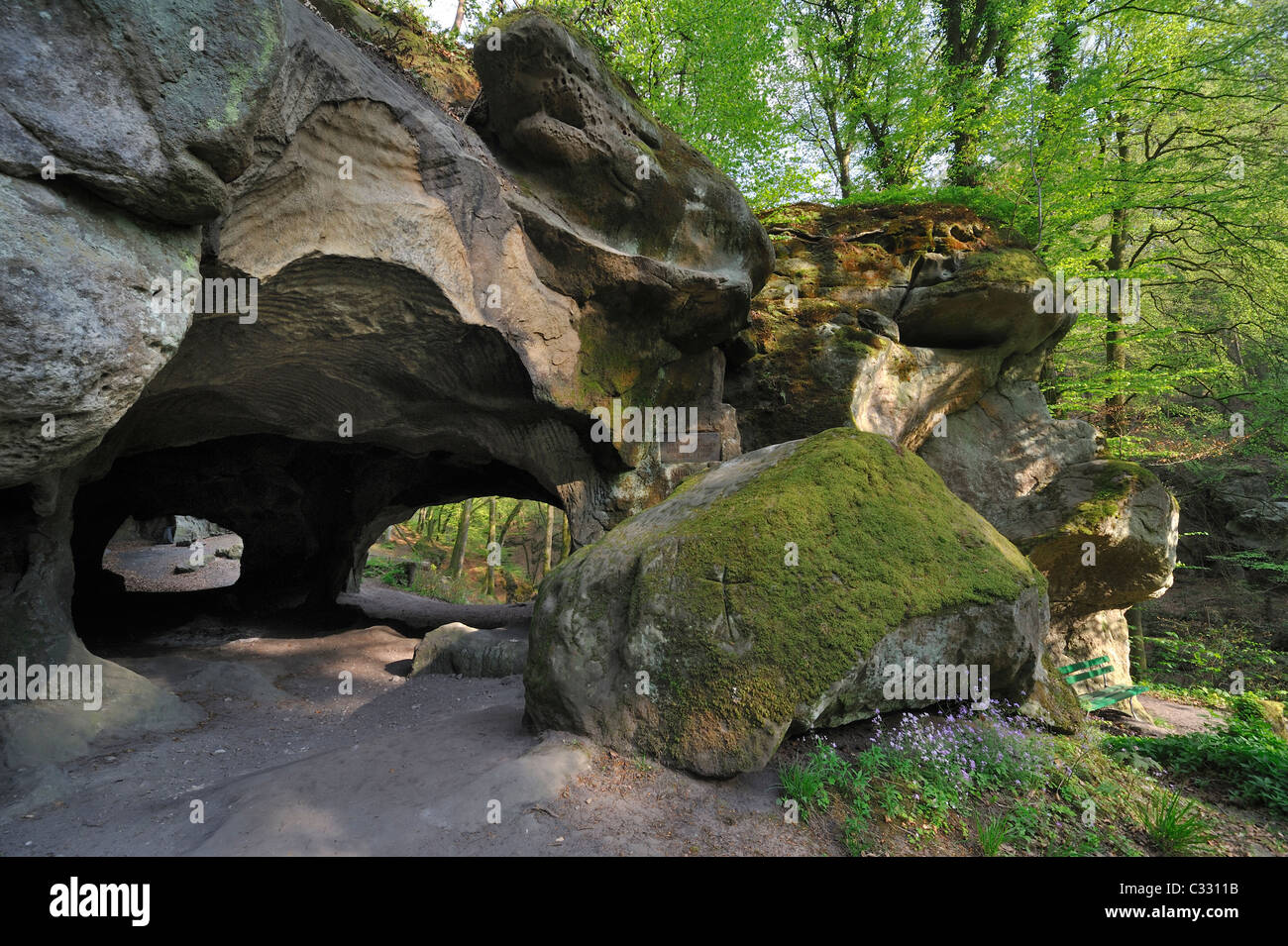 The Hohllay cave in Berdorf, Little Switzerland / Mullerthal, Grand Duchy of Luxembourg Stock Photo