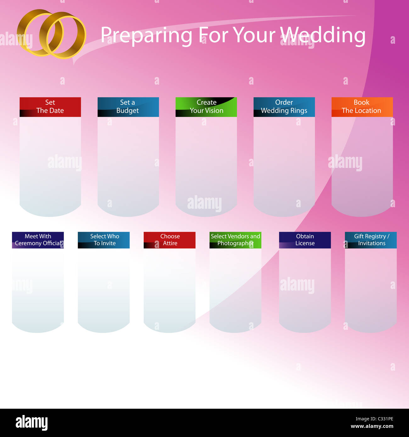 An image of a wedding day preparation chart Stock Photo Alamy