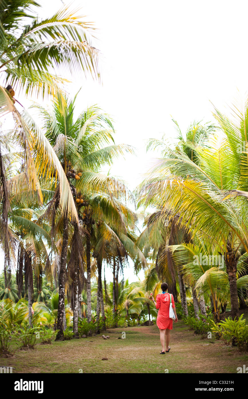 Woman walks down beach path hi-res stock photography and images - Alamy