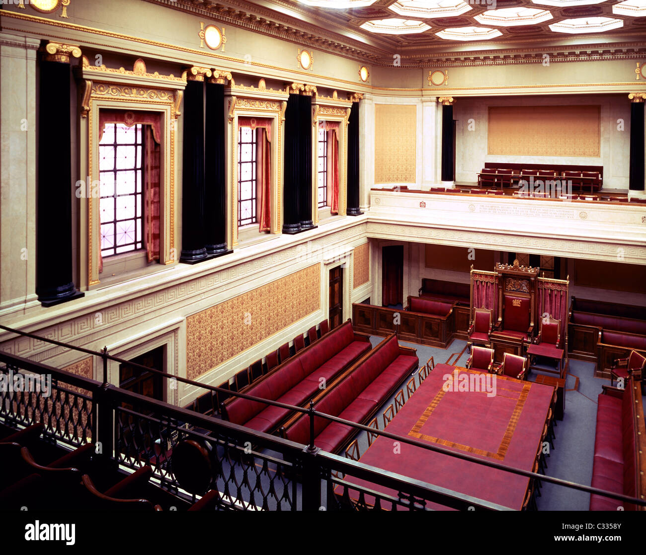 Belfast, Co Antrim, Northern Ireland, Senate Chamber In The Parliament Building (Stormont) Stock Photo