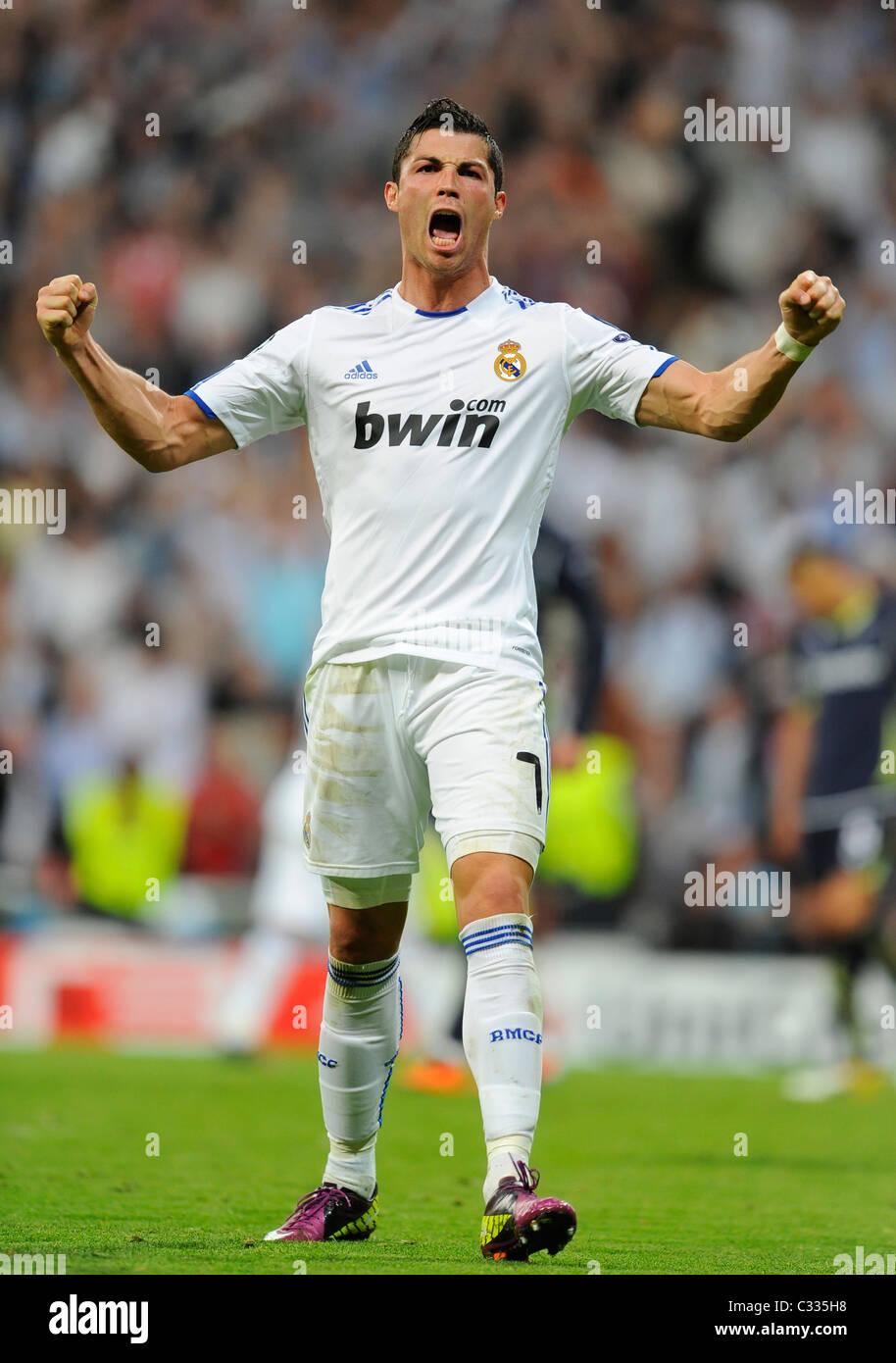 Cristiano Ronaldo, portuguese football player of Real Madrid, celebrates a goal Stock Photo - Alamy