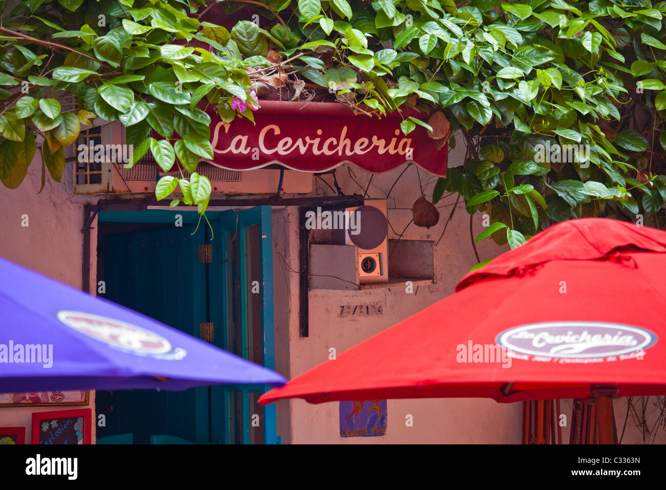 La Cevicheria restaurant in the old town, Cartagena, Colombia Stock
