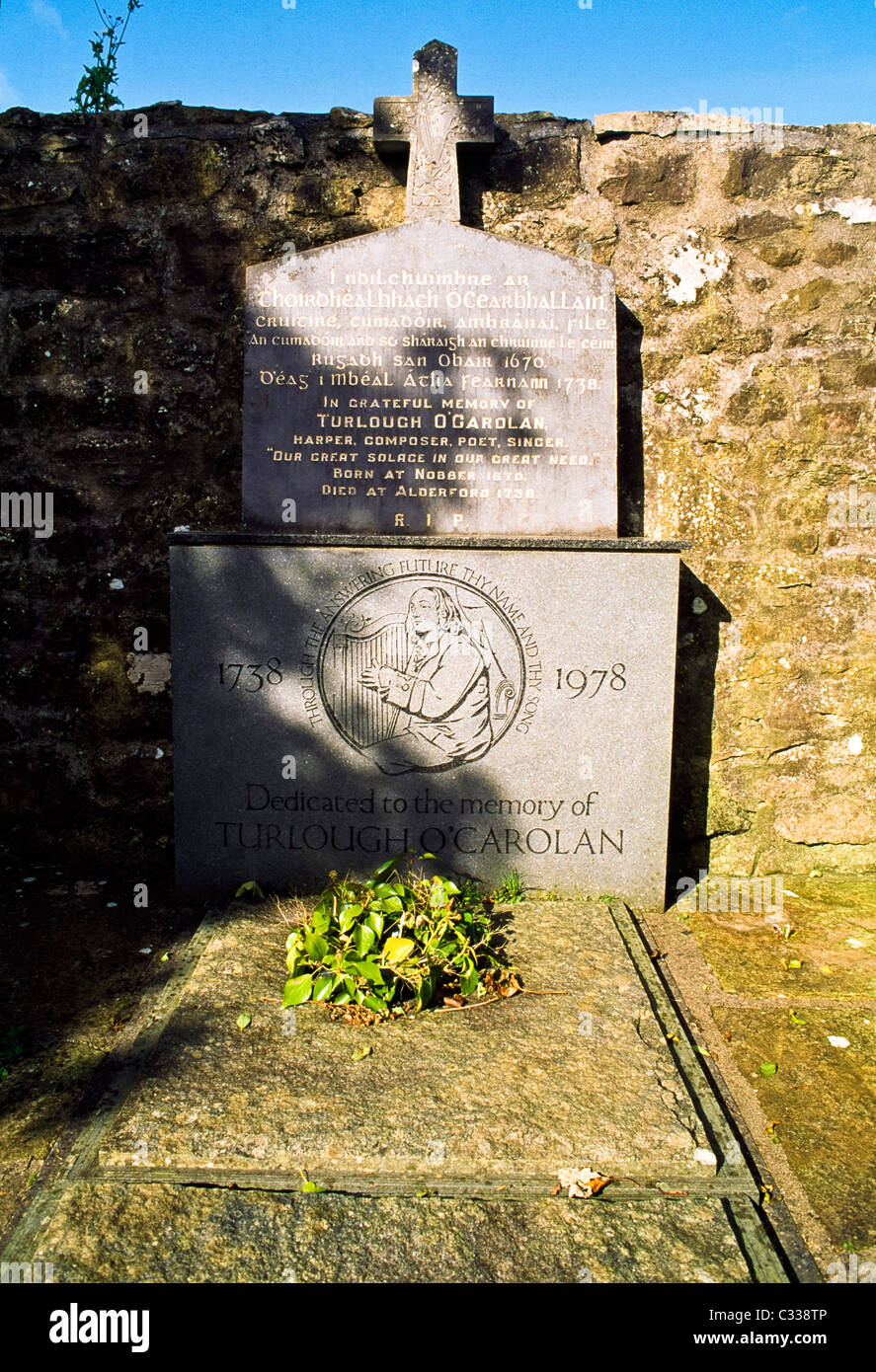 Keadue, Co Roscommon, Ireland, Turlough O'carolan Grave, Harper, Composer, Poet And Singer Stock Photo