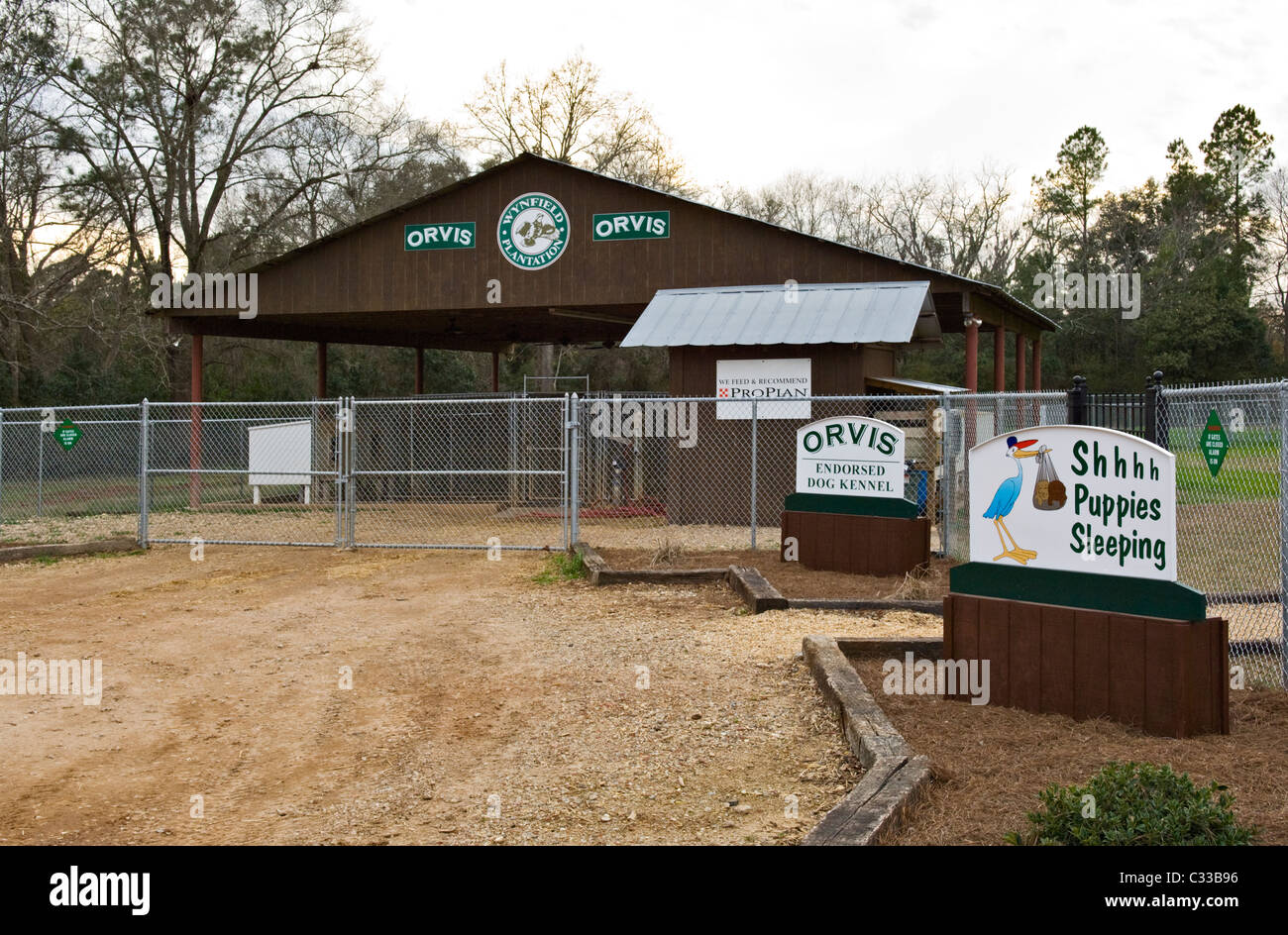 Dog Kennel at Wynfield Plantation in Dougherty County, Stock