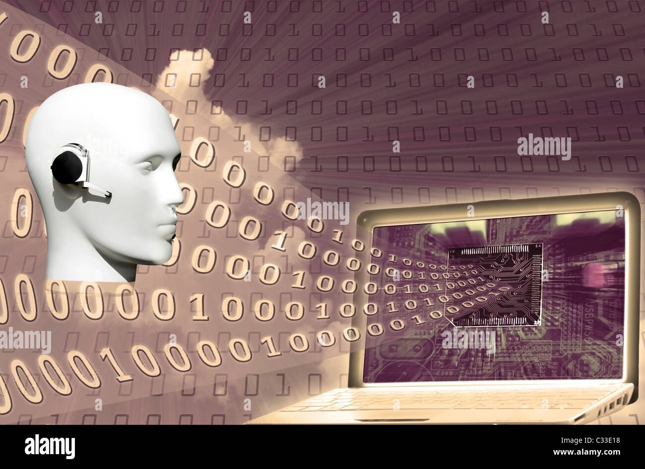 Binary code computer screen hi-res stock photography and images - Alamy