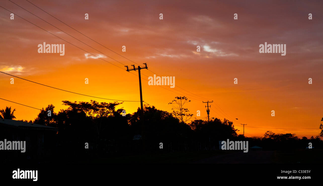 sunset in Belize Stock Photo