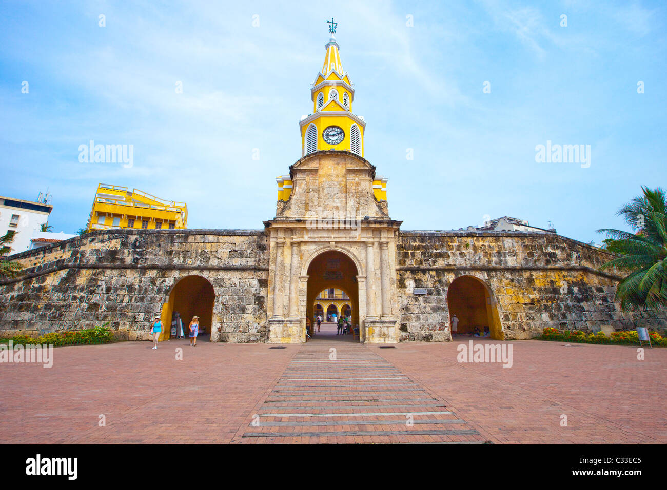 The Clock Tower Gate (or Puerta de Reloj), Cartagena, Colombia Stock Photo