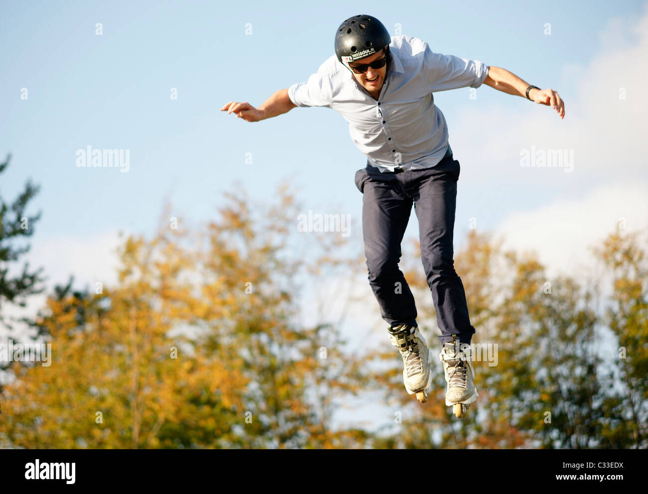 Inline skates and jump hires stock photography and images Alamy