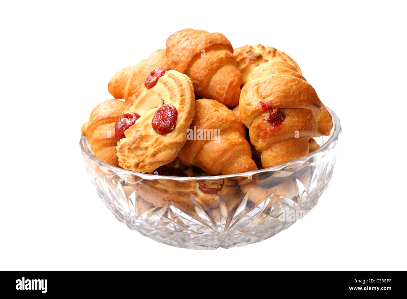biscuits in a bowl over white Stock Photo