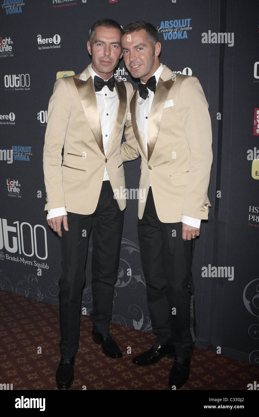 Dsquared designers Dean and Dan Caten 15th Annual OUT 100 Awards at Gotham  Hall - arrivals New York City, USA - 14.11.08 PNP Stock Photo - Alamy