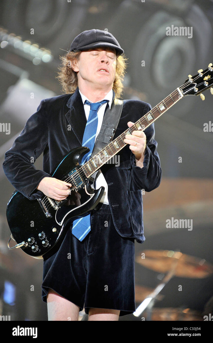Angus Young AC/DC performing the 'Black Ice World Tour' at Rogers ...