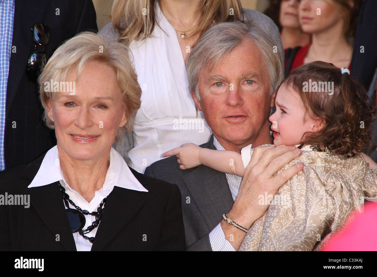 Glenn Close, husband David Shaw, and granddaughter Glenn Close receives