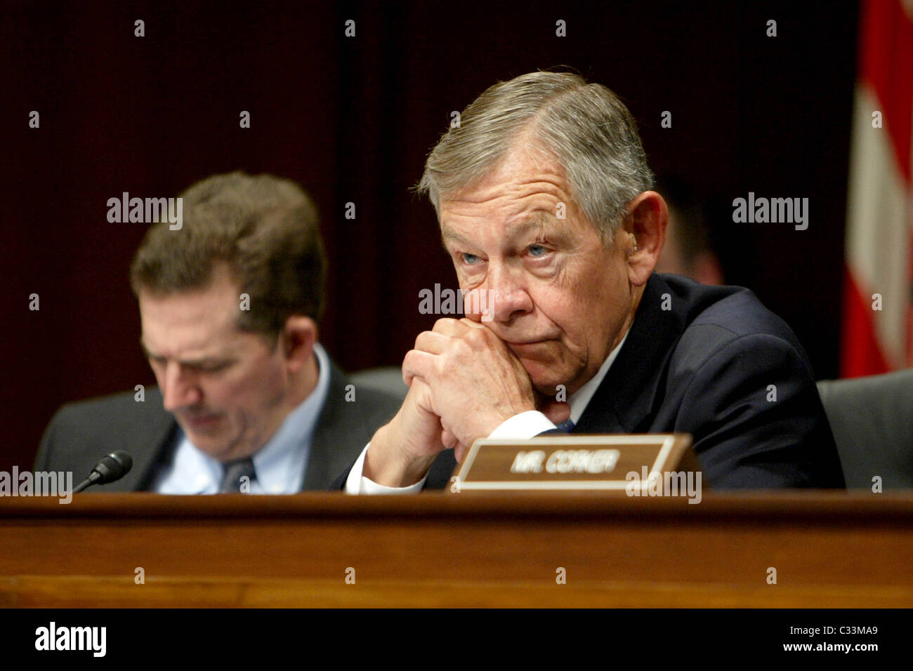 Senator George Voinovich Senate Foreign Relations Committee held a hearing at The Capitol on the nomination of Hillary Clinton Stock Photo