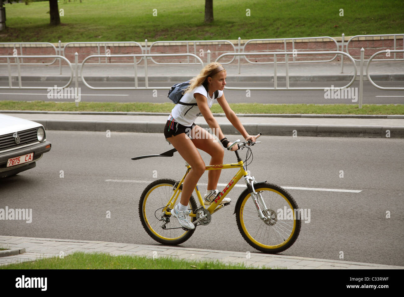 girl mountain biker