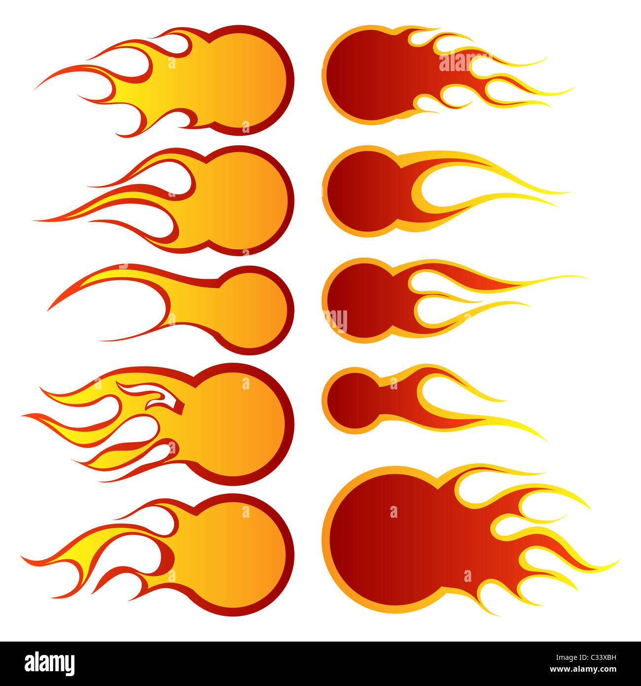 Different flames illustration Cut Out Stock Images & Pictures - Alamy