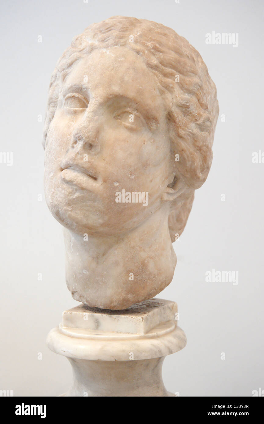 Roman Imperial age copy, Aphrodite of Cnidus head, Palatine museum. Stock Photo