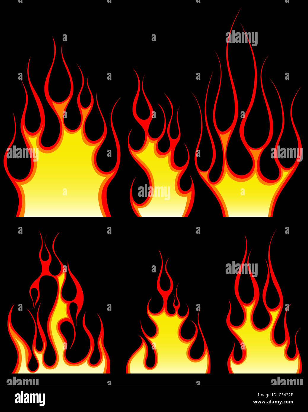Set of fire vector icons for design use Stock Photo - Alamy