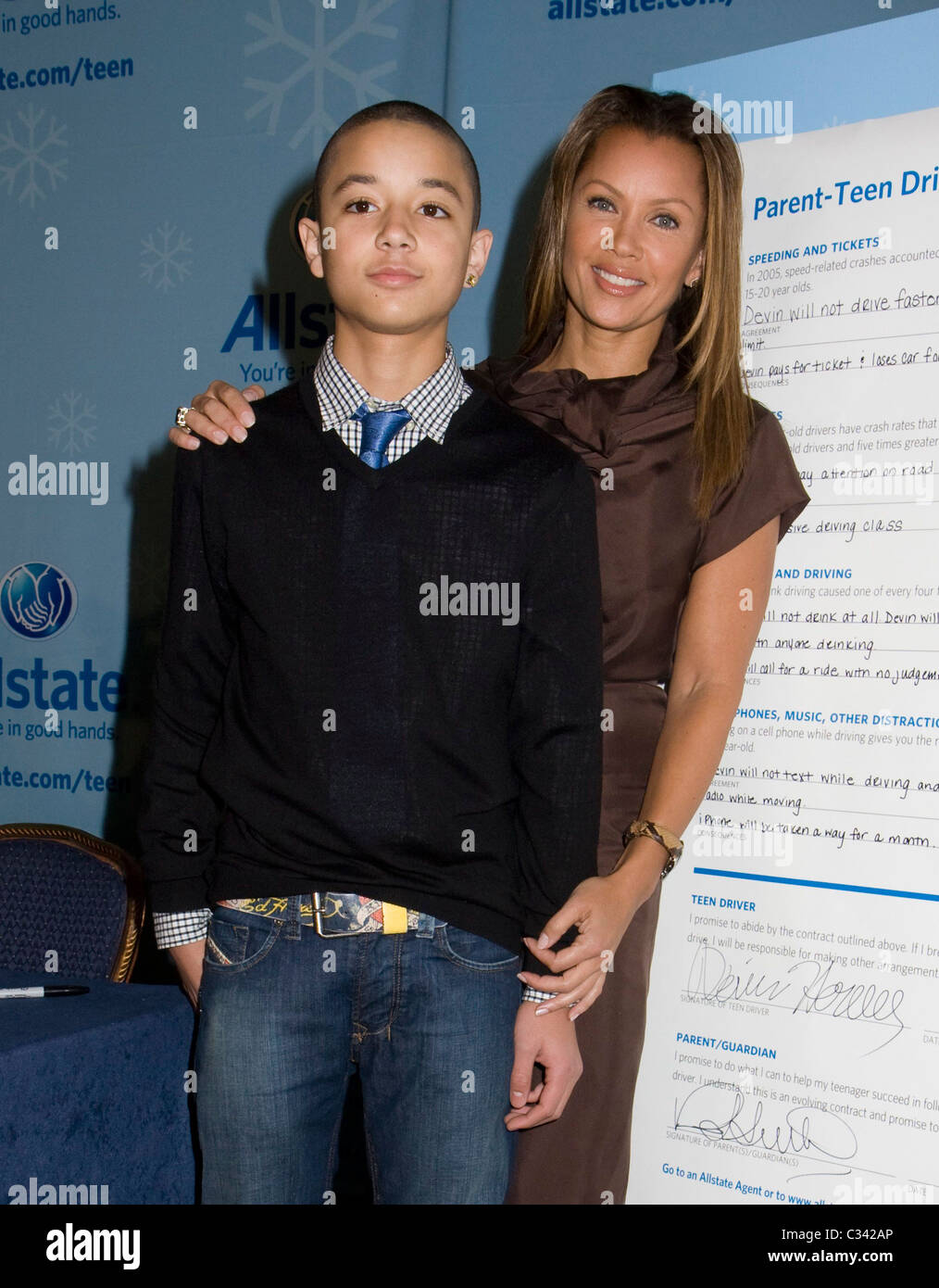 Vanessa Williams and her son Devin Hervey attend 'Allstate ParentTeen