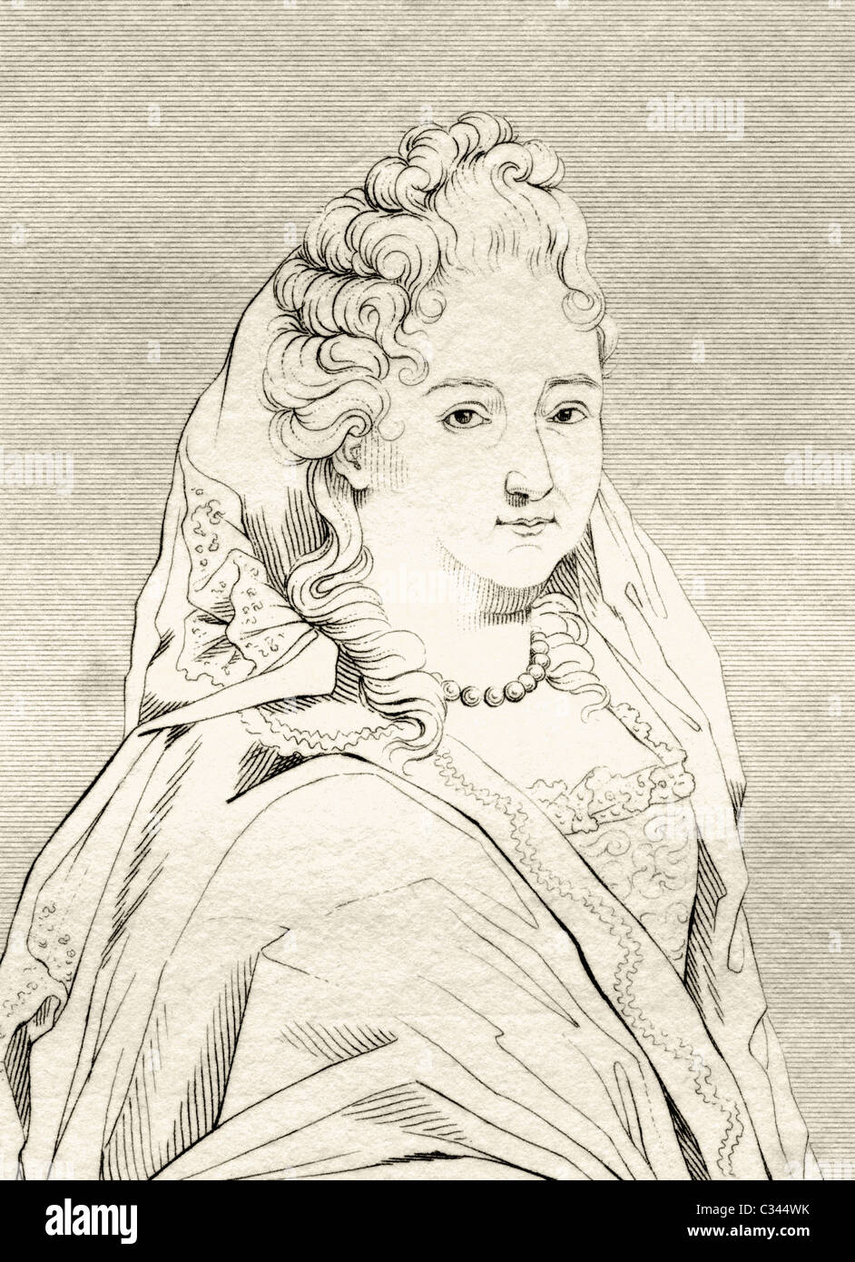 Anne Le Fèvre Dacier, 1654 – 1720, aka Madame Dacier. French scholar and translator of the classics. Stock Photo