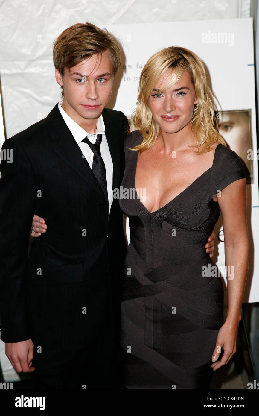 David Kross and Kate Winslet The New York premiere of 'The Reader' held at the Ziegfield Theater New York City, USA - 03.12.08 Stock Photo