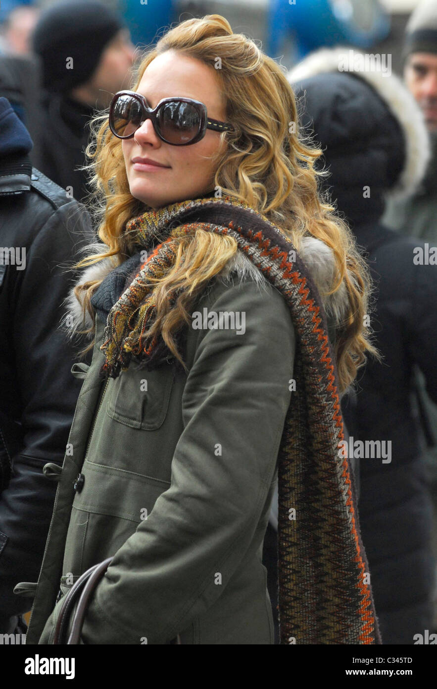 Becki Newton on the set of 'Ugly Betty' New York City, USA - 04.12.08 ...