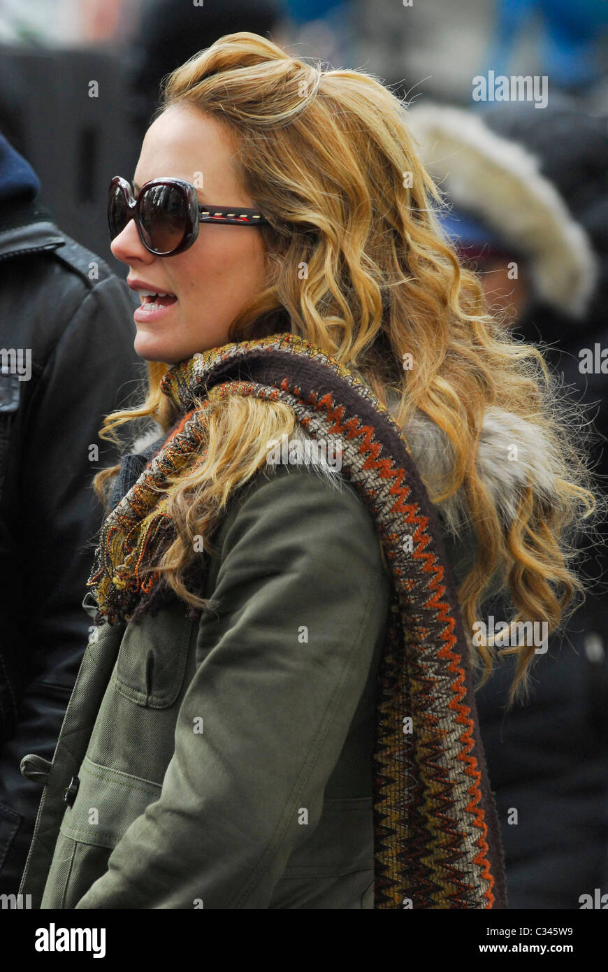 Becki Newton on the set of 'Ugly Betty' New York City, USA - 04.12.08 ...