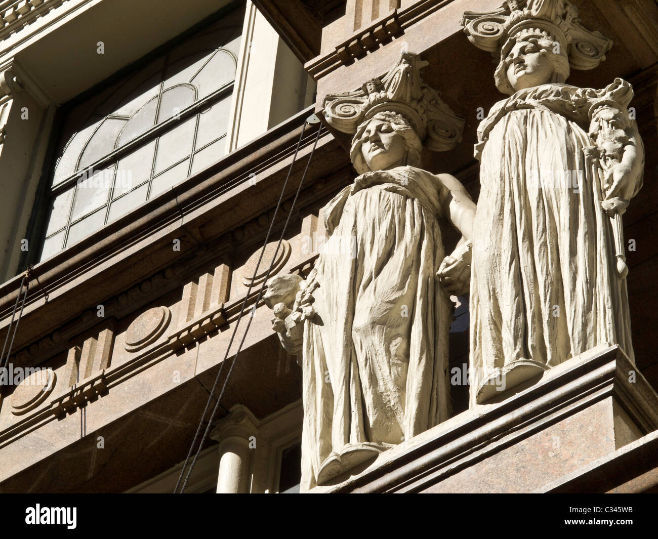 Beaux-Arts Statues, main Entrance, Macy's Department Store , 151 W. 34th Street, NYC Stock Photo
