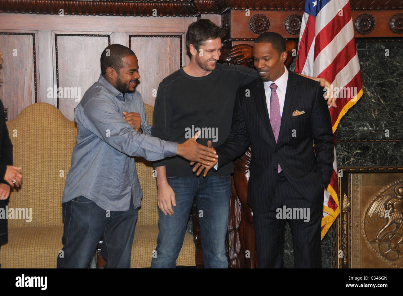F. Gary Gray, Gerard Butler and Jamie Foxx Stars of the upcoming film