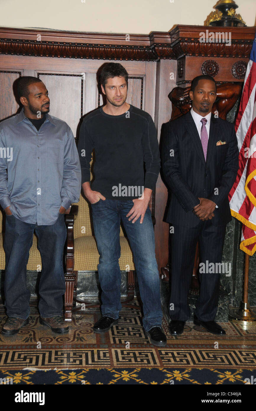 F. Gary Gray, Gerard Butler and Jamie Foxx Stars of the upcoming film