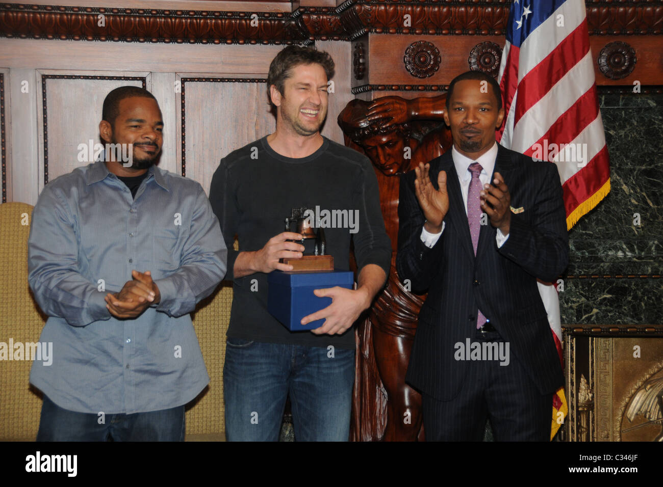 F. Gary Gray, Gerard Butler and Jamie Foxx Stars of the upcoming film
