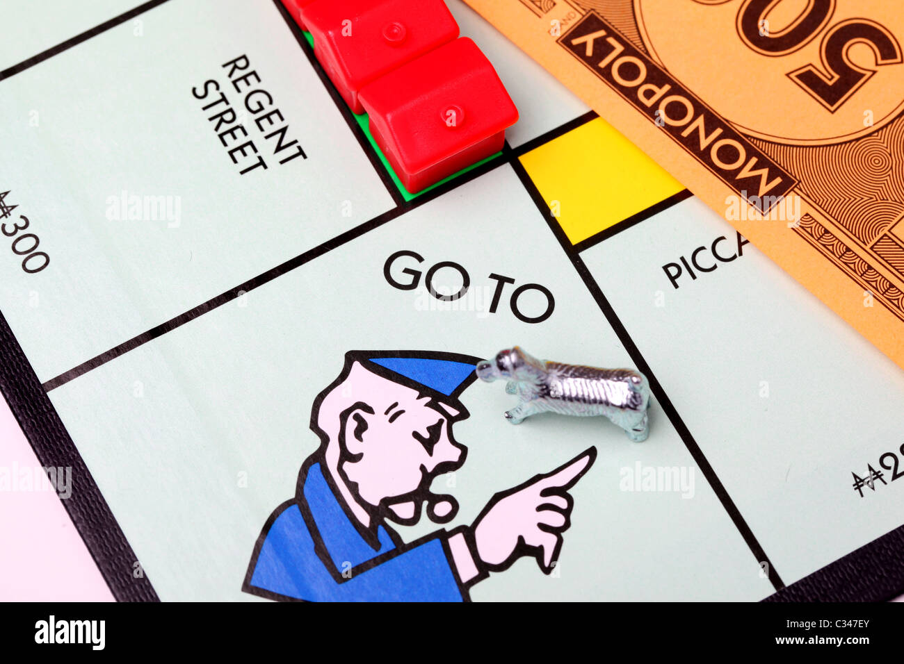 Go to Jail in Monopoly Stock Photo