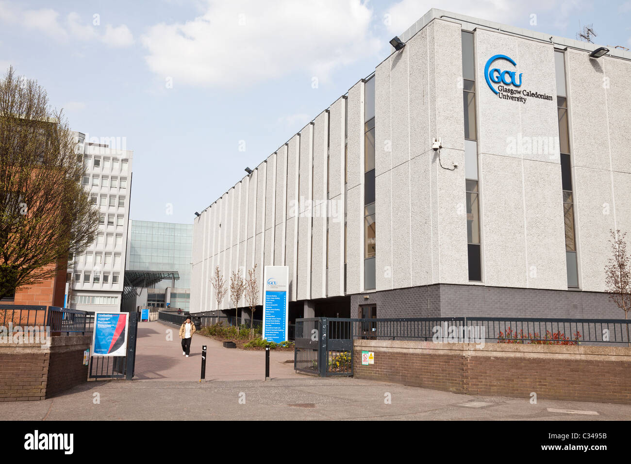 A main entrance to Glasgow Caledonian University off Cowcaddens Road in the city centre. Stock Photo