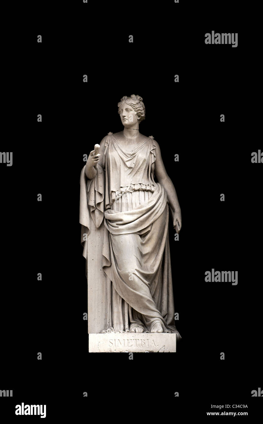 Allegorical sculpture (symmetry) by Valeriano Salvatierra y Barriales, Museo del Prado, Madrid Stock Photo