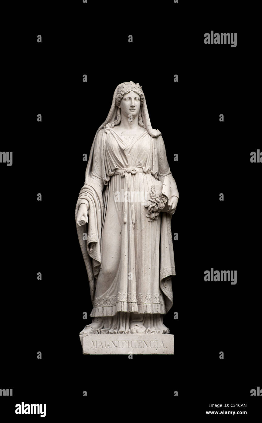 Allegorical sculpture (magnificence) by Valeriano Salvatierra y Barriales, Museo del Prado, Madrid Stock Photo