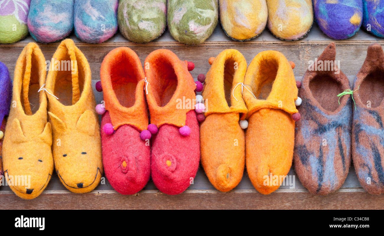 Felt shoes, Nepal Stock Photo - Alamy