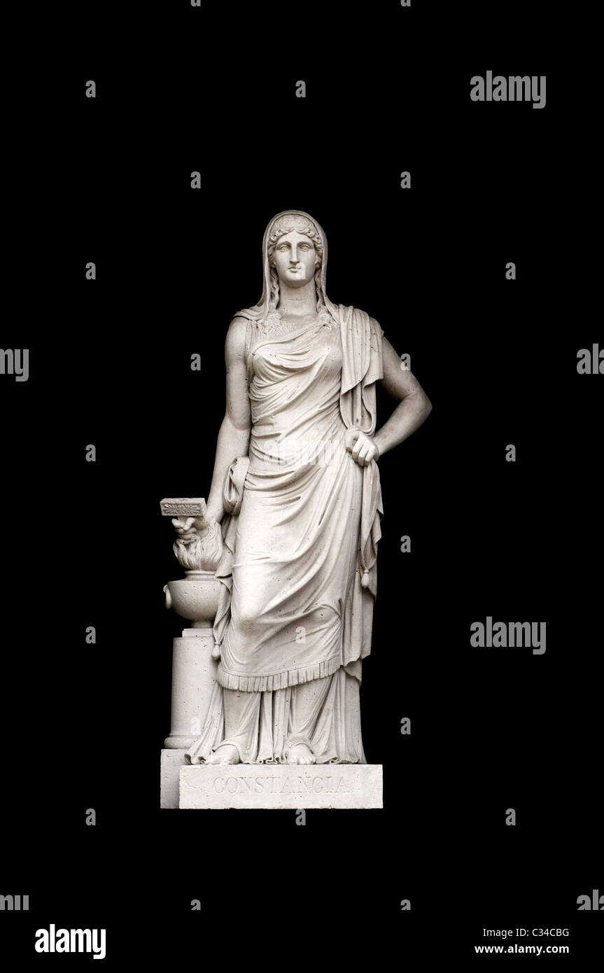 Allegorical sculpture (Perseverance) by Valeriano Salvatierra y Barriales, Museo del Prado, Madrid Stock Photo