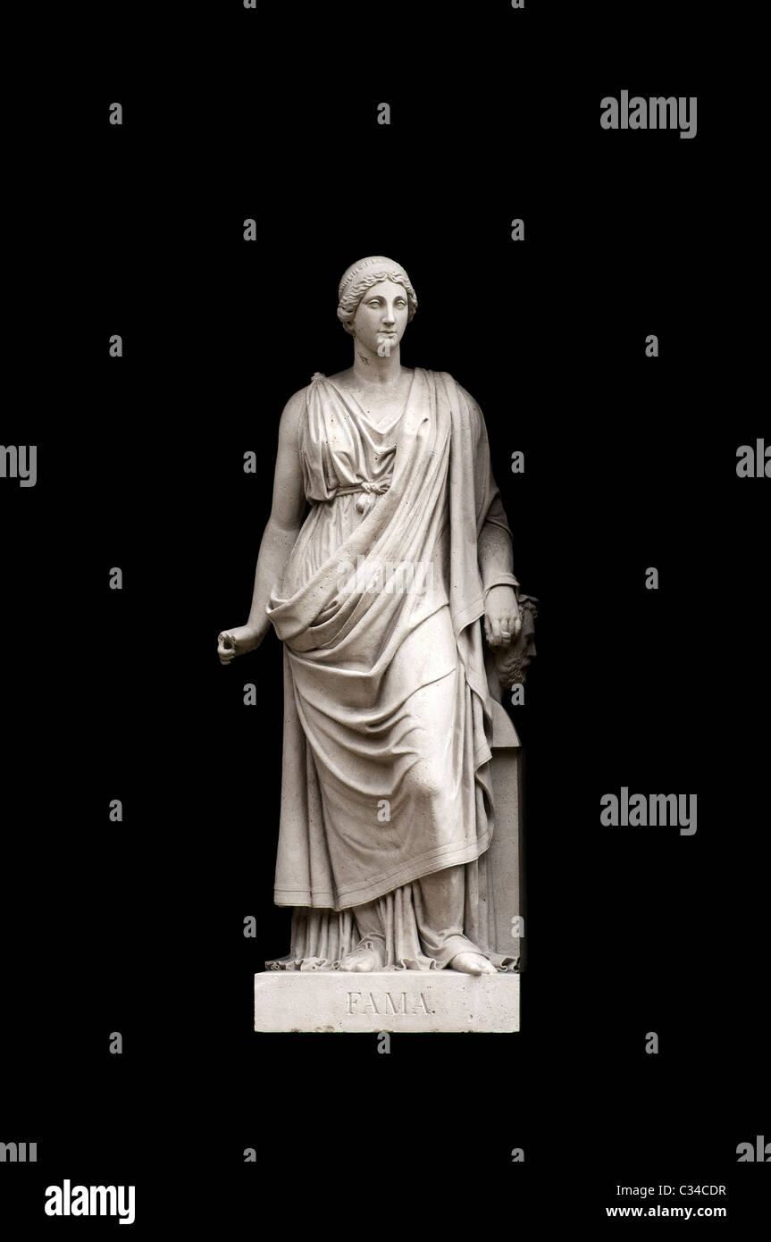 Allegorical sculpture (Fame) by Valeriano Salvatierra y Barriales, Museo del Prado, Madrid Stock Photo