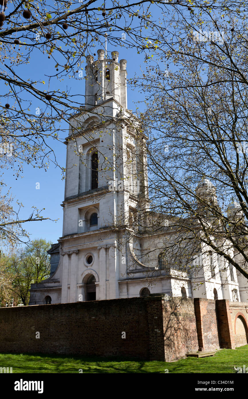 St George in the East Church, London, England, UK. Stock Photo