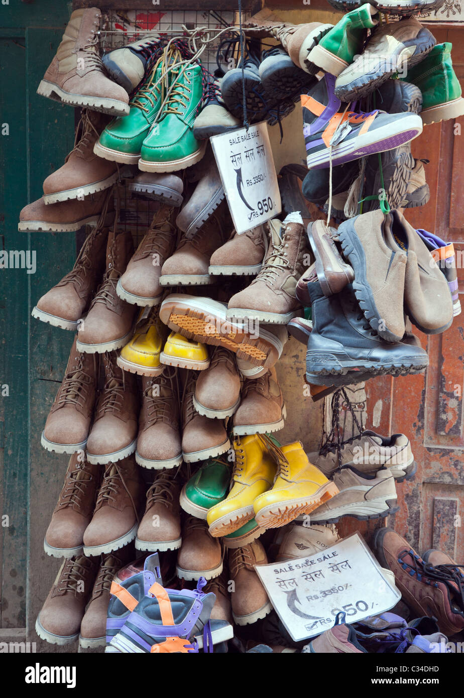 Shoe shop Kathmandu Nepal Stock Photo Alamy
