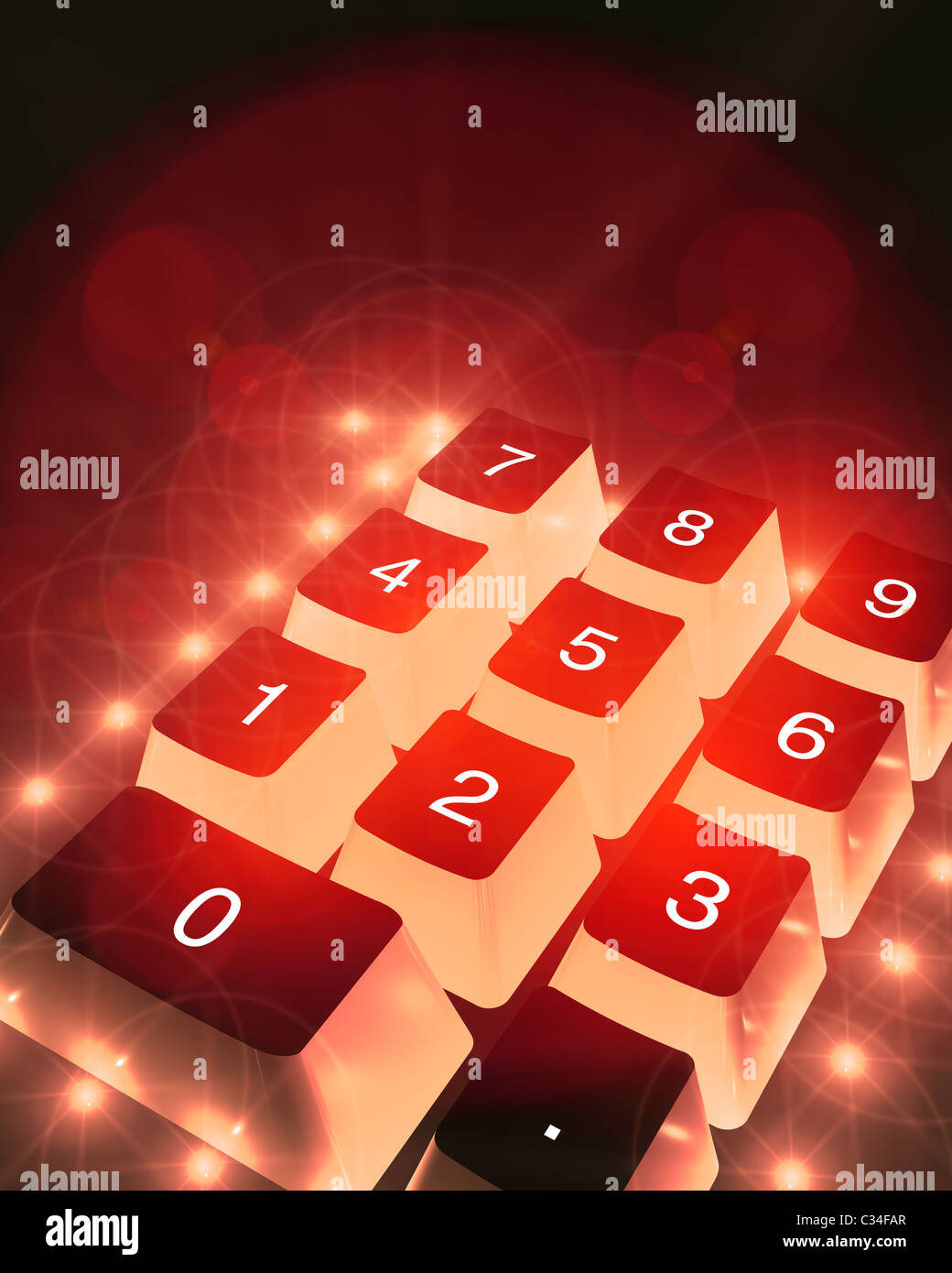 HOT KEYPAD NUMBER NUMBERS KEYS KEYBOARD TECHNOLOGY LETTERS Stock Photo