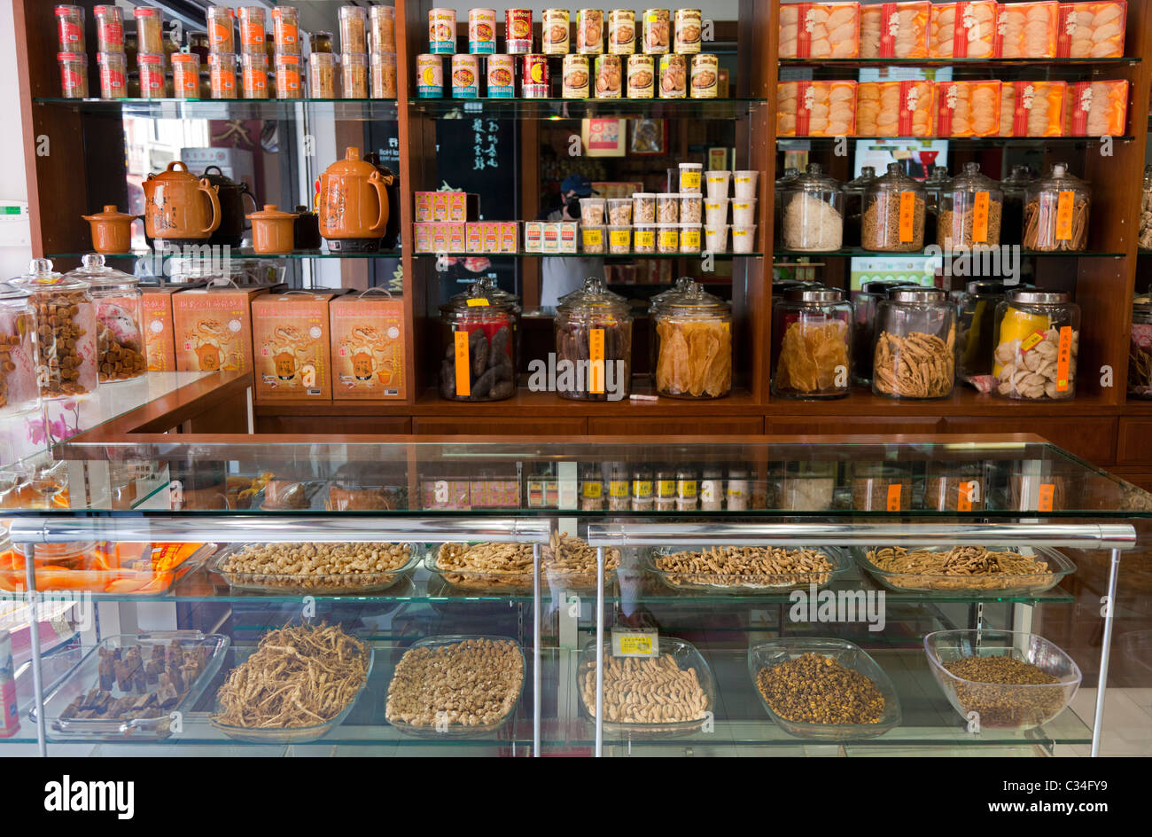 Chinatown Singapore Chinese Medicine Shop Stock Photo Alamy