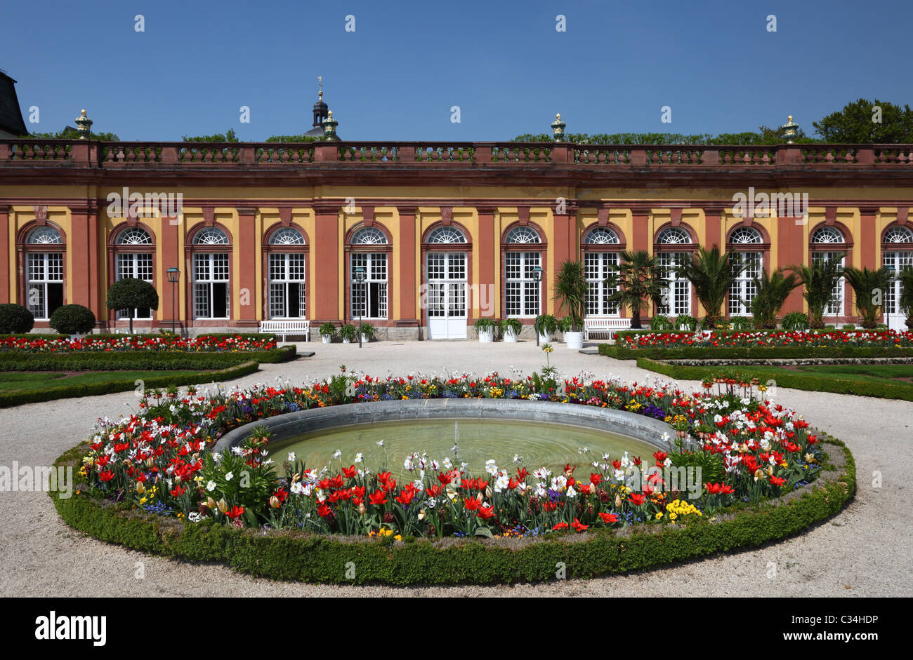 Fountain in the garden of Weilburg Castle, Hesse Germany Stock Photo