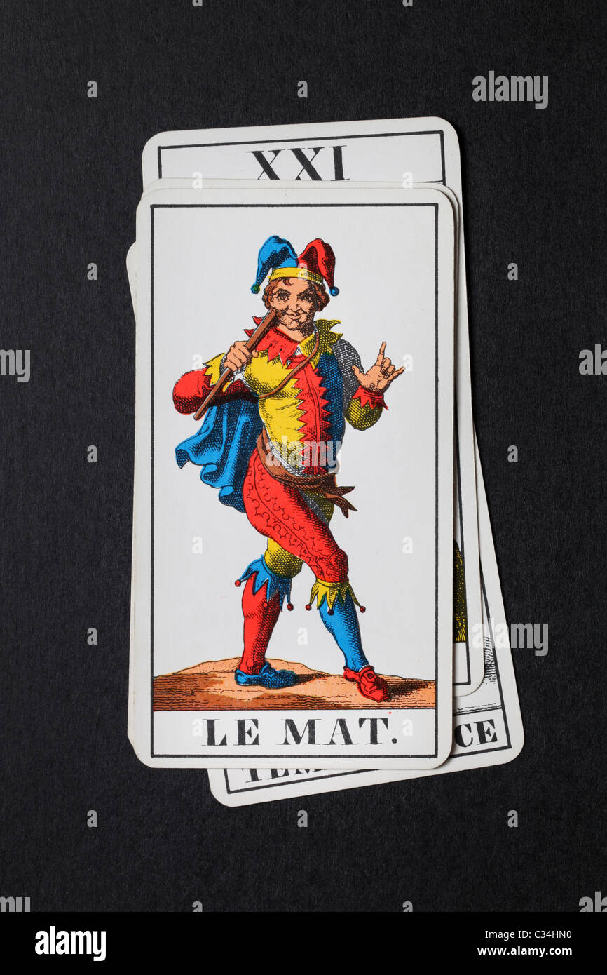 Tarot cards. Le Mat. The fool. Joker Stock Photo Alamy