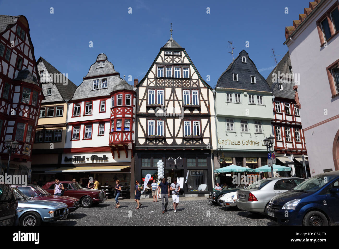 Traditional half-timbered houses in the old town of Limburg, Hesse Germany Stock Photo